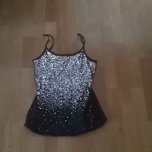 Black speghetti strap sequins too